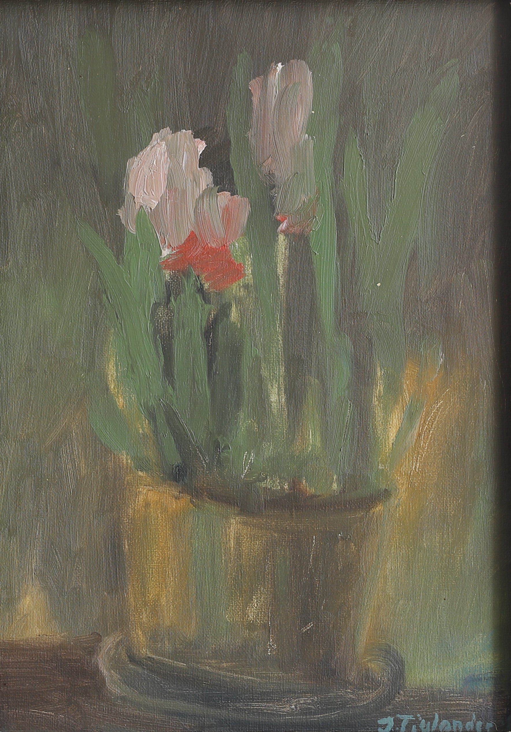 Vintage Mid Century Still Life of Tulips From Sweden