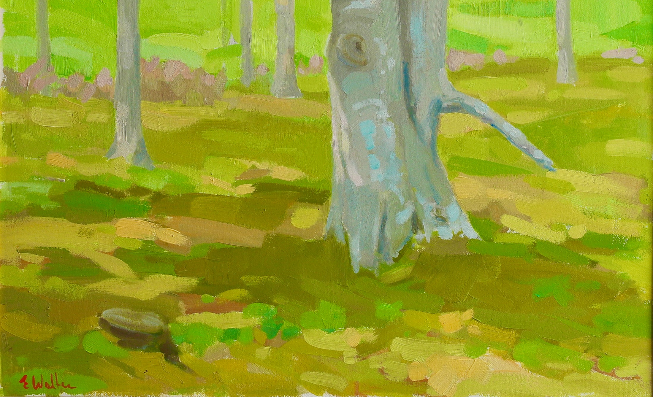 Mid Century Original Landscape Oil Painting from Sweden By E Persson