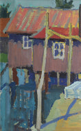 Load image into Gallery viewer, Mid Century Vintage Harbor Painting from Sweden