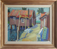 Load image into Gallery viewer, Mid Century Vintage Harbor Painting from Sweden
