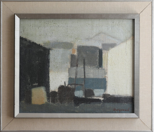 Original Coastal Oil Painting Vintage Mid Century Sweden