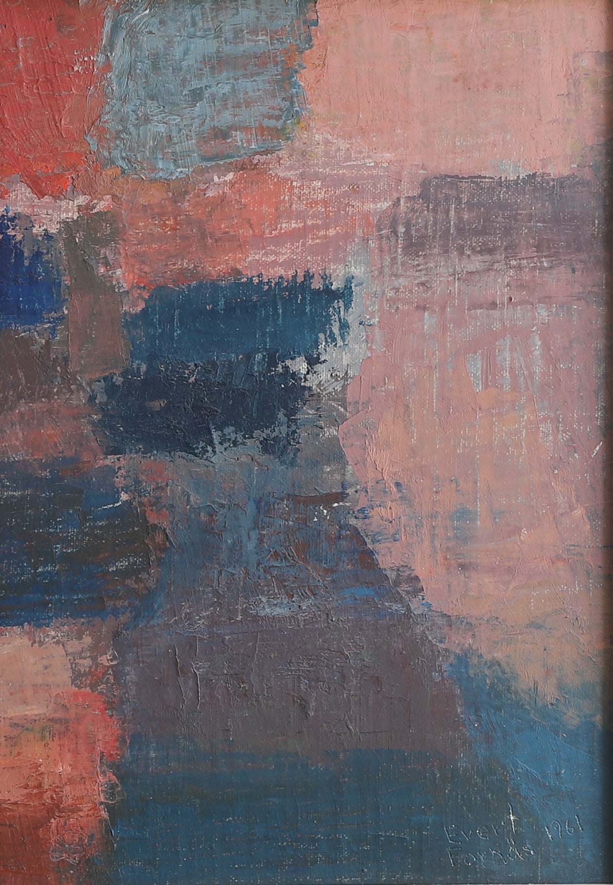 Mid Century Vintage Abstract Painting From Sweden