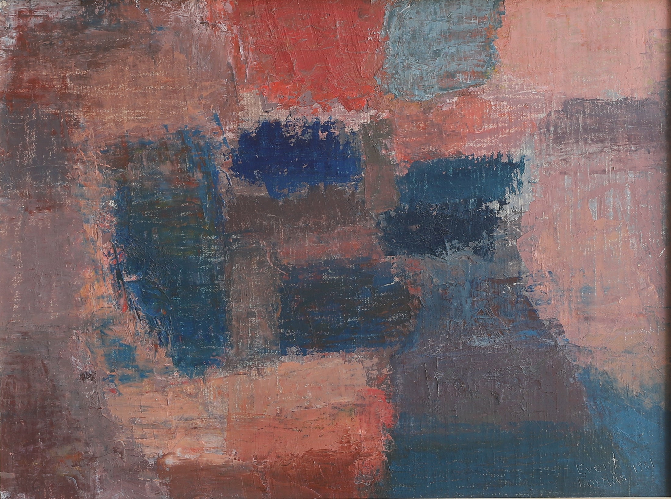 Mid Century Vintage Abstract Painting From Sweden
