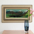 Load image into Gallery viewer, Vintage Mid Century Original Oil Painting of Snow Capped Mountain Peaks from Sweden