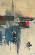 Load image into Gallery viewer, Large Mid Century Abstract Oil Painting from Sweden 1967