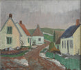 Load image into Gallery viewer, Charming Vintage Countryside Village Oil Painting from Sweden
