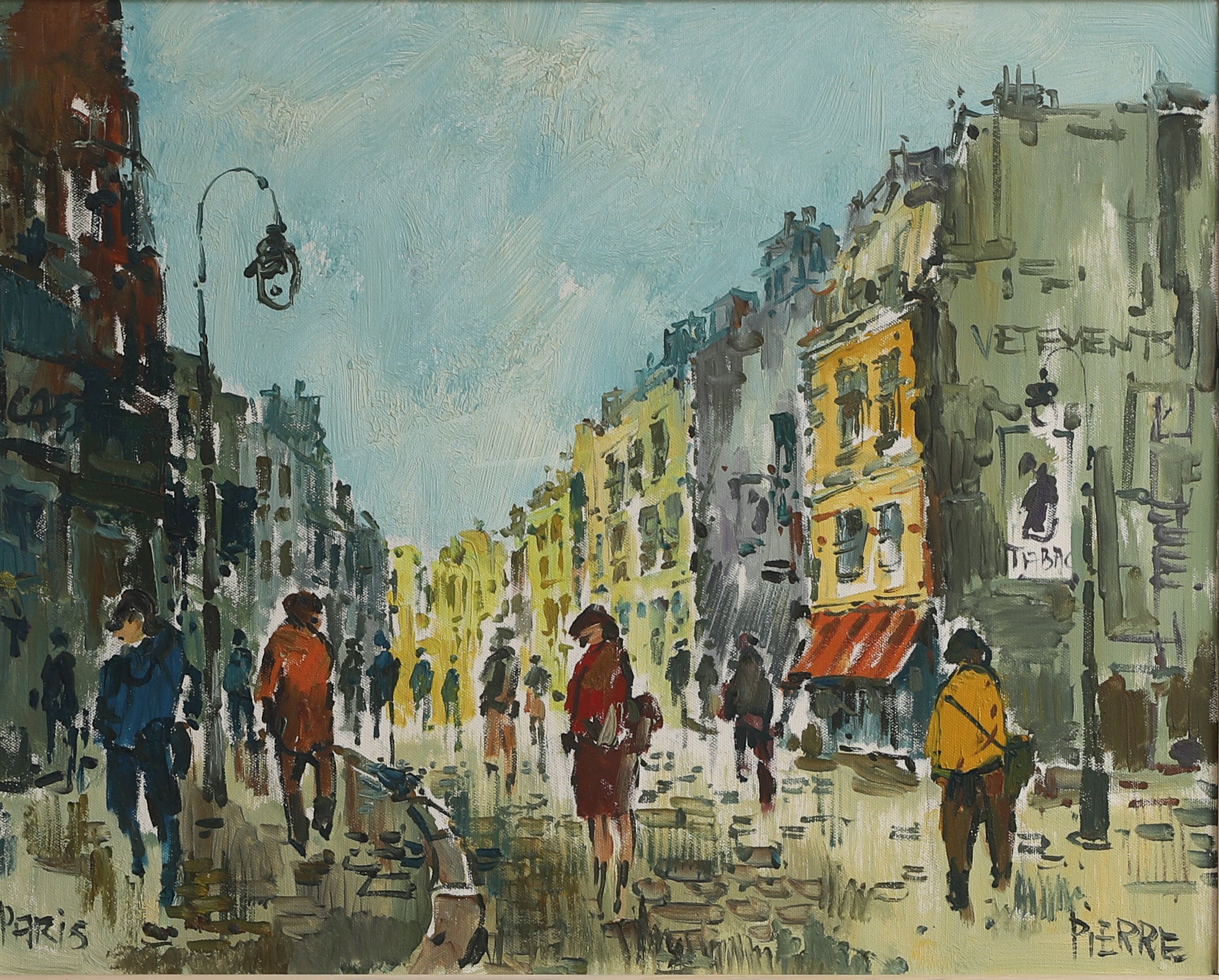 Mid Century Original Parisian Cityscape Oil Painting