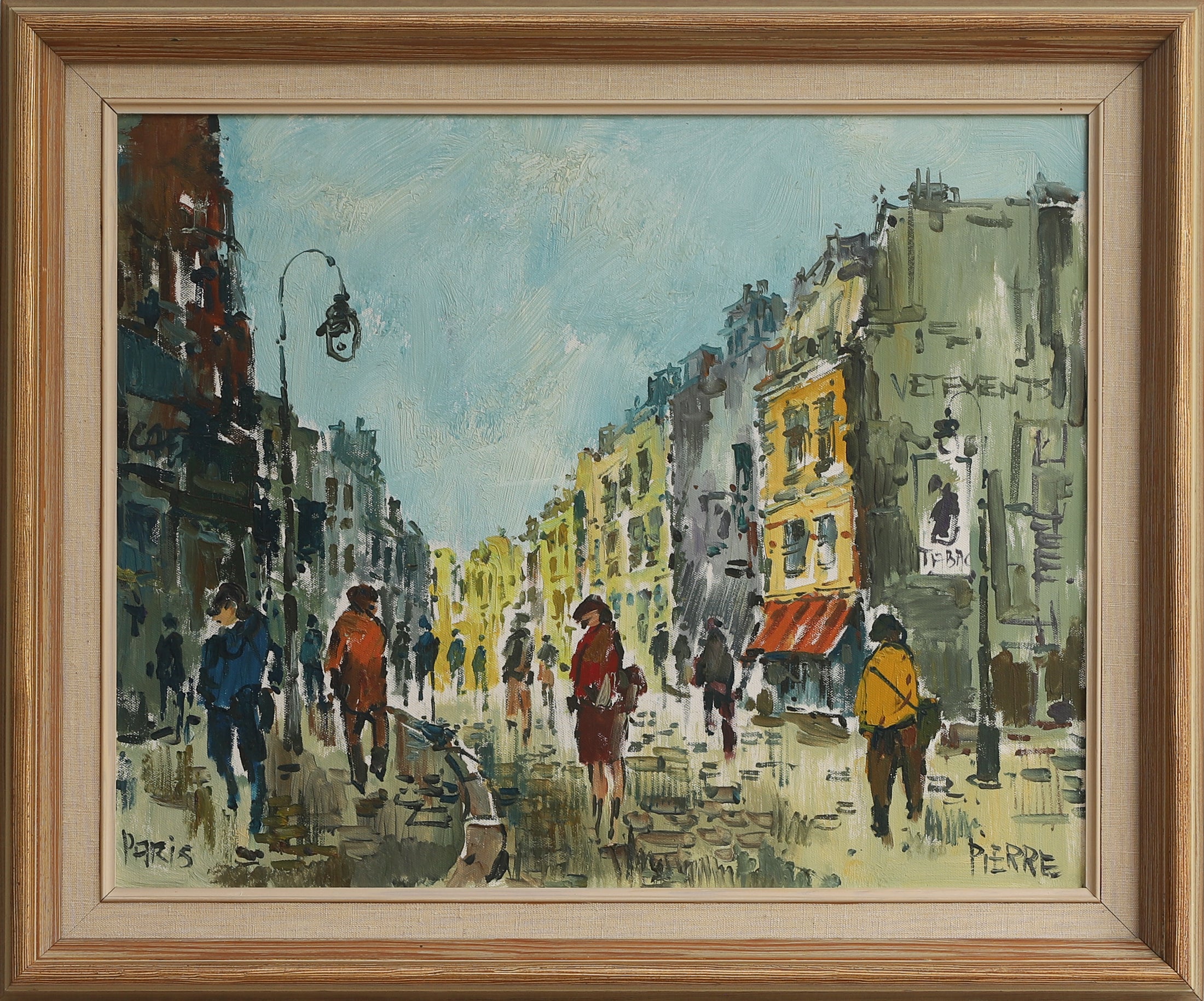 Mid Century Original Parisian Cityscape Oil Painting