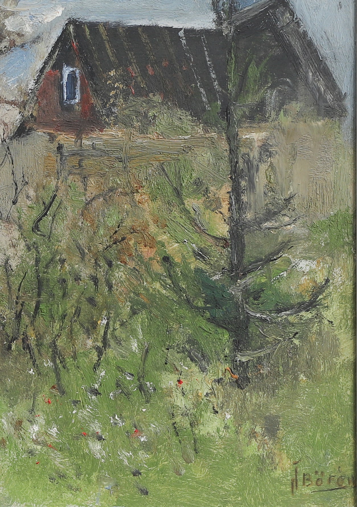 Vintage Art Room Mid Century Farmhouse Oil Painting