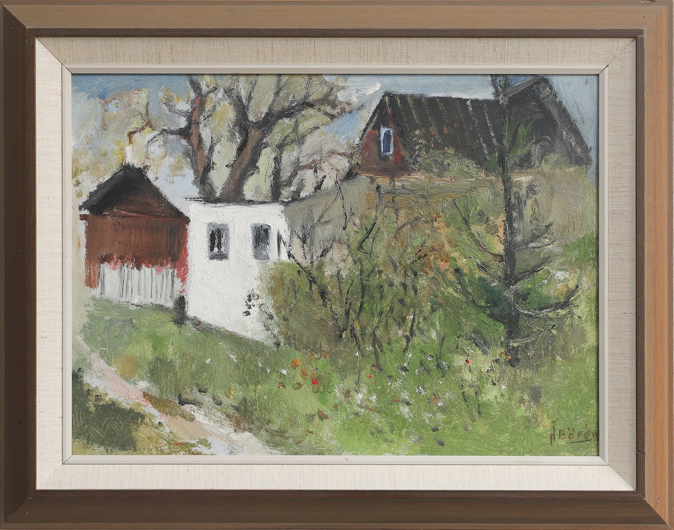 Vintage Art Room Mid Century Farmhouse Oil Painting