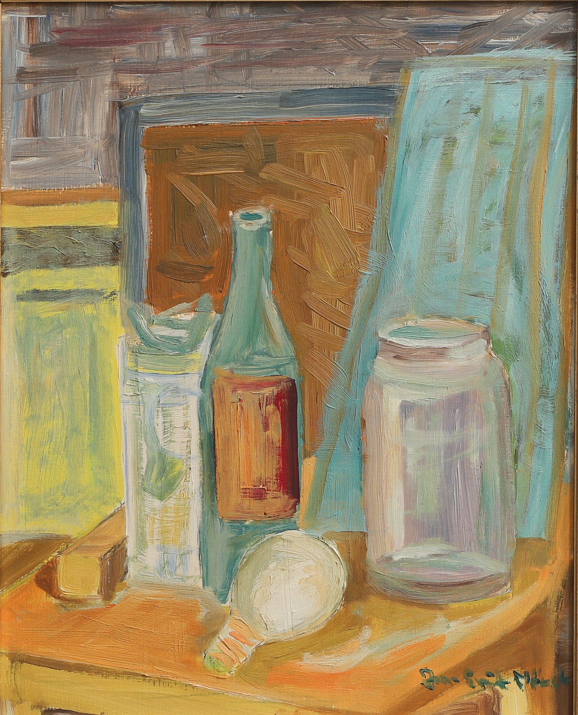 Vintage Original Mid Century Still Life Painting from Sweden