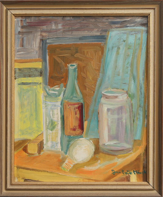 Vintage Original Mid Century Still Life Painting from Sweden