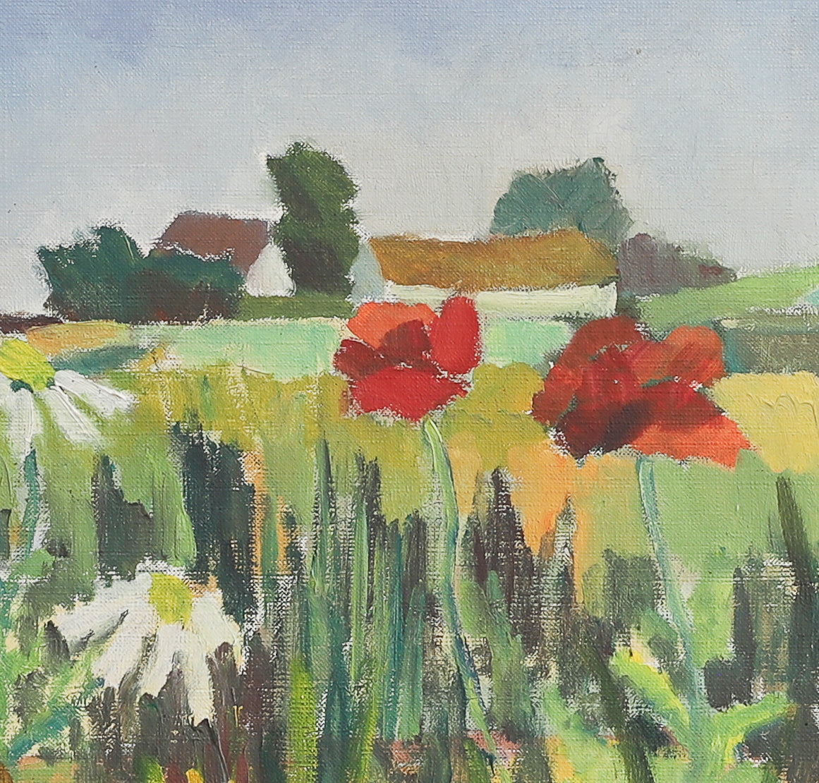 Vintage Mid Century Original Landscape Oil Painting from Sweden