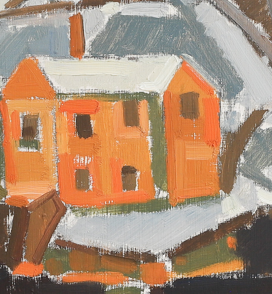 Vintage Mid Century Original Winterscape from Sweden