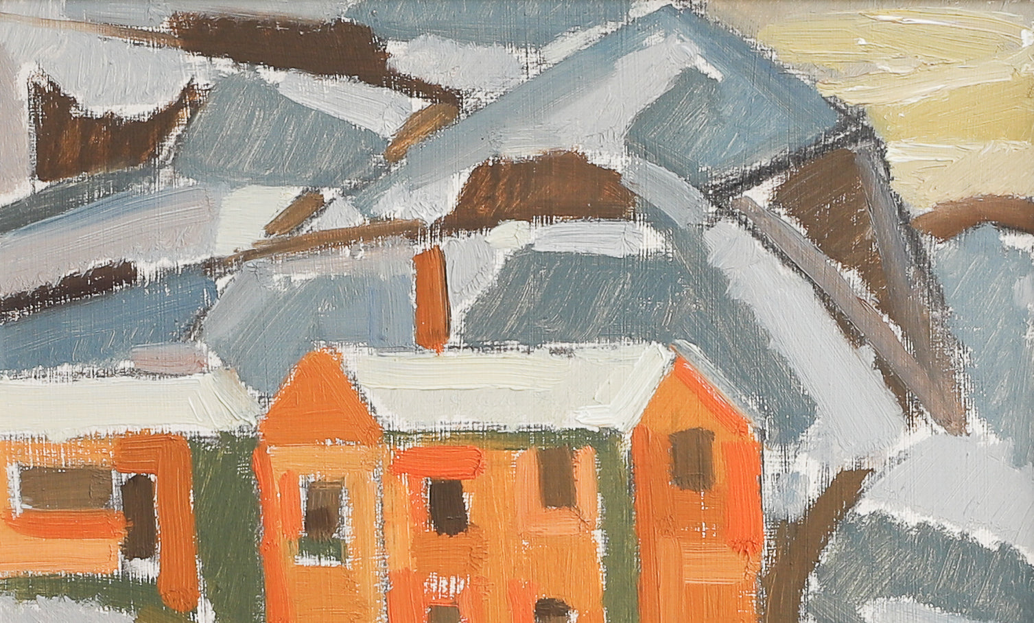 Vintage Mid Century Original Winterscape from Sweden