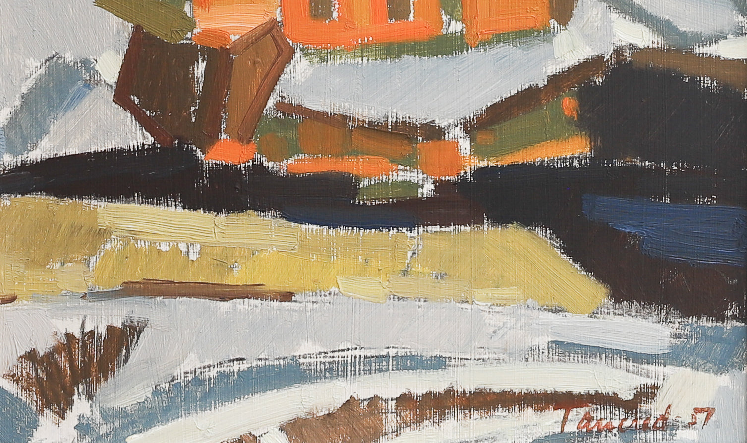 Vintage Mid Century Original Winterscape from Sweden