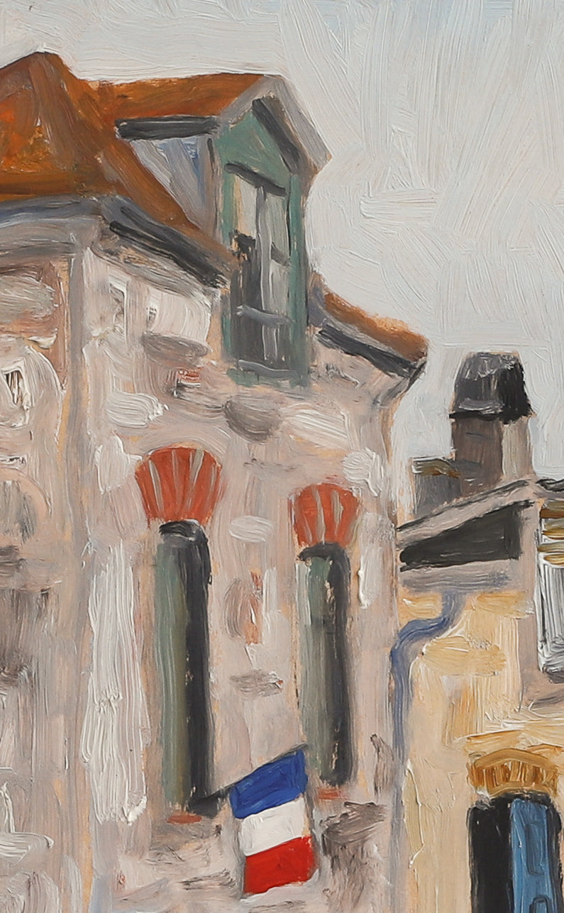 Mid Century Vintage Art Original Parisian Cityscape