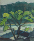 Load image into Gallery viewer, Vintage Mid century Original Cityscape Oil Painting from Sweden