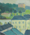 Load image into Gallery viewer, Vintage Mid century Original Cityscape Oil Painting from Sweden