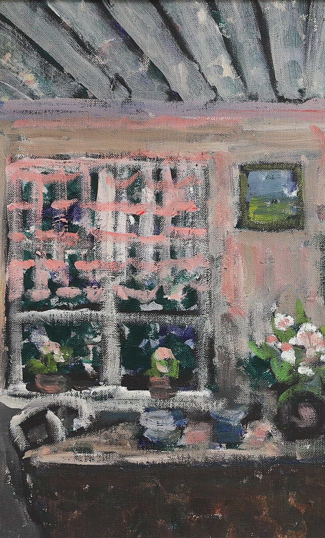 Vintage Mid Century Interior Oil Painting from Sweden