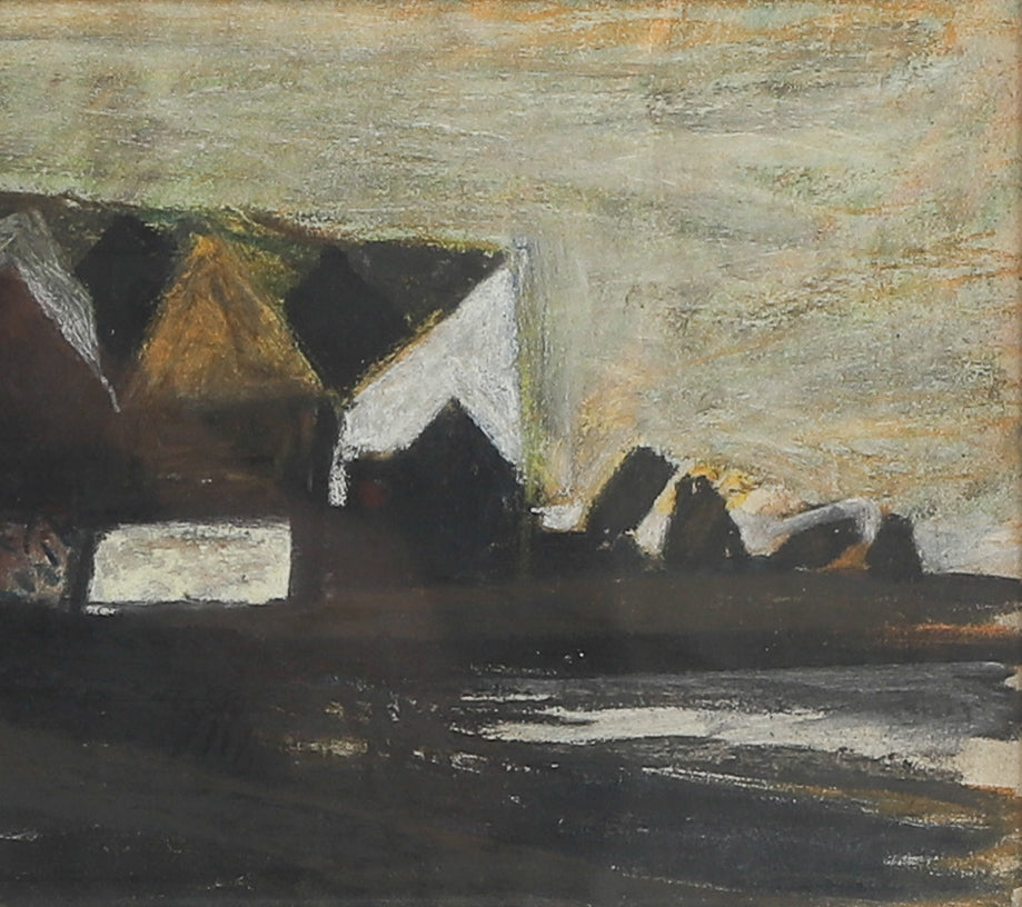 Original Vintage Art Room Farmhouse Painting from Sweden 1955