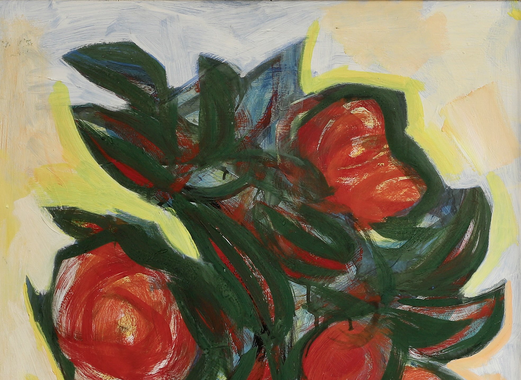 Mid Century Vintage Floral Oil Painting from Sweden