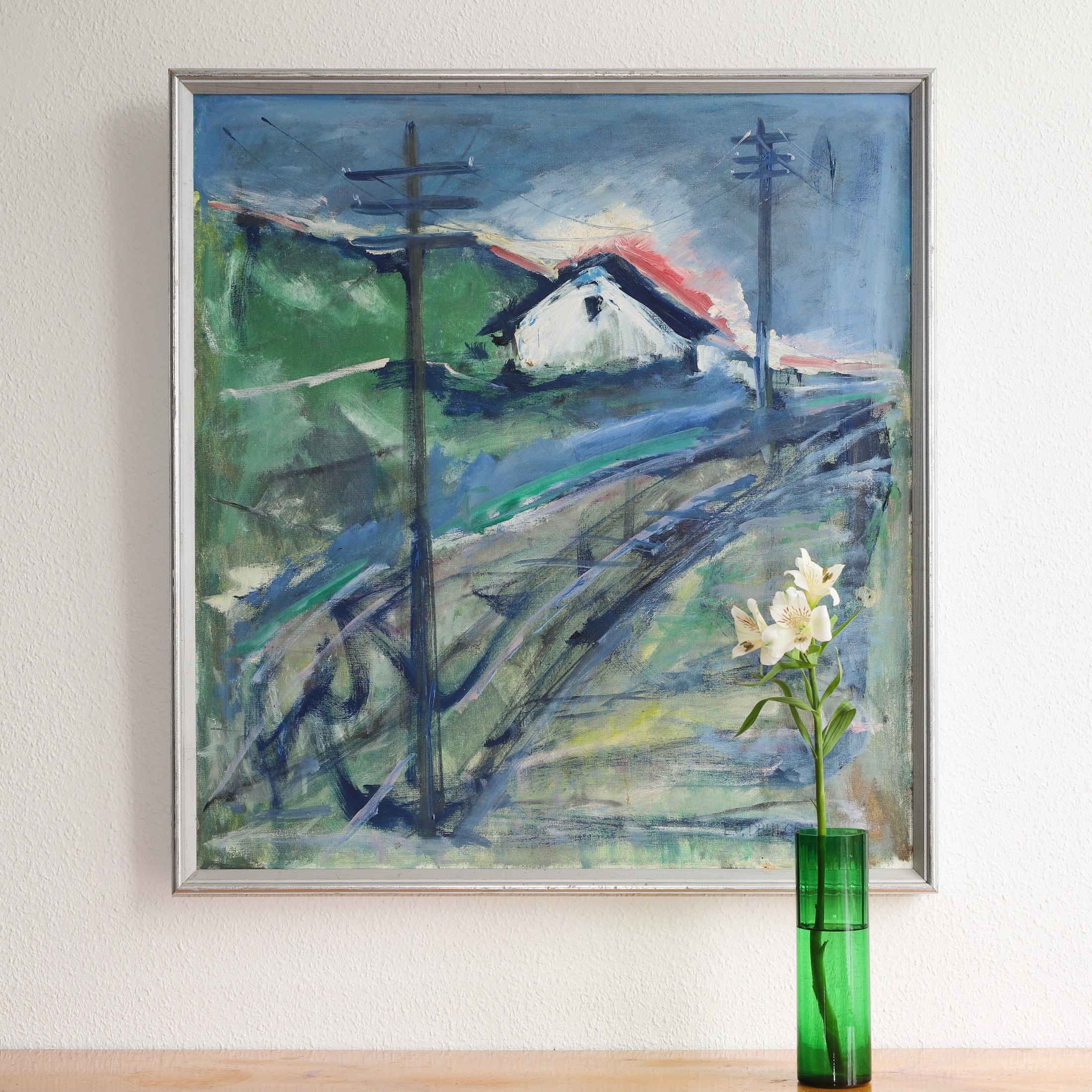 Vintage Original Mid Century Landscape Oil Painting from Sweden