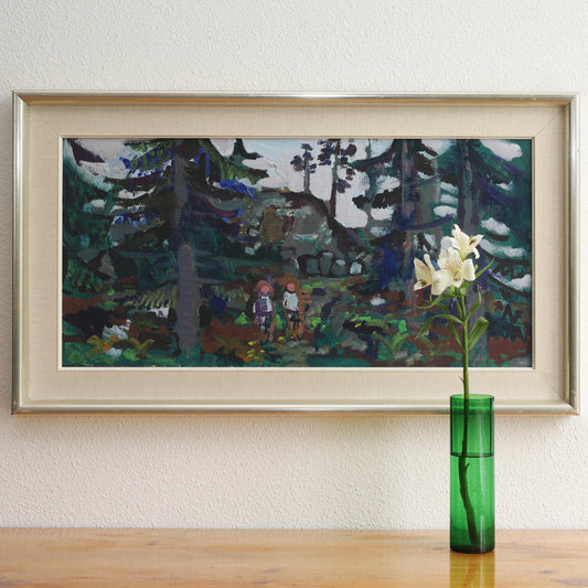 Vintage Mid Century Original Landscape Painting from Sweden