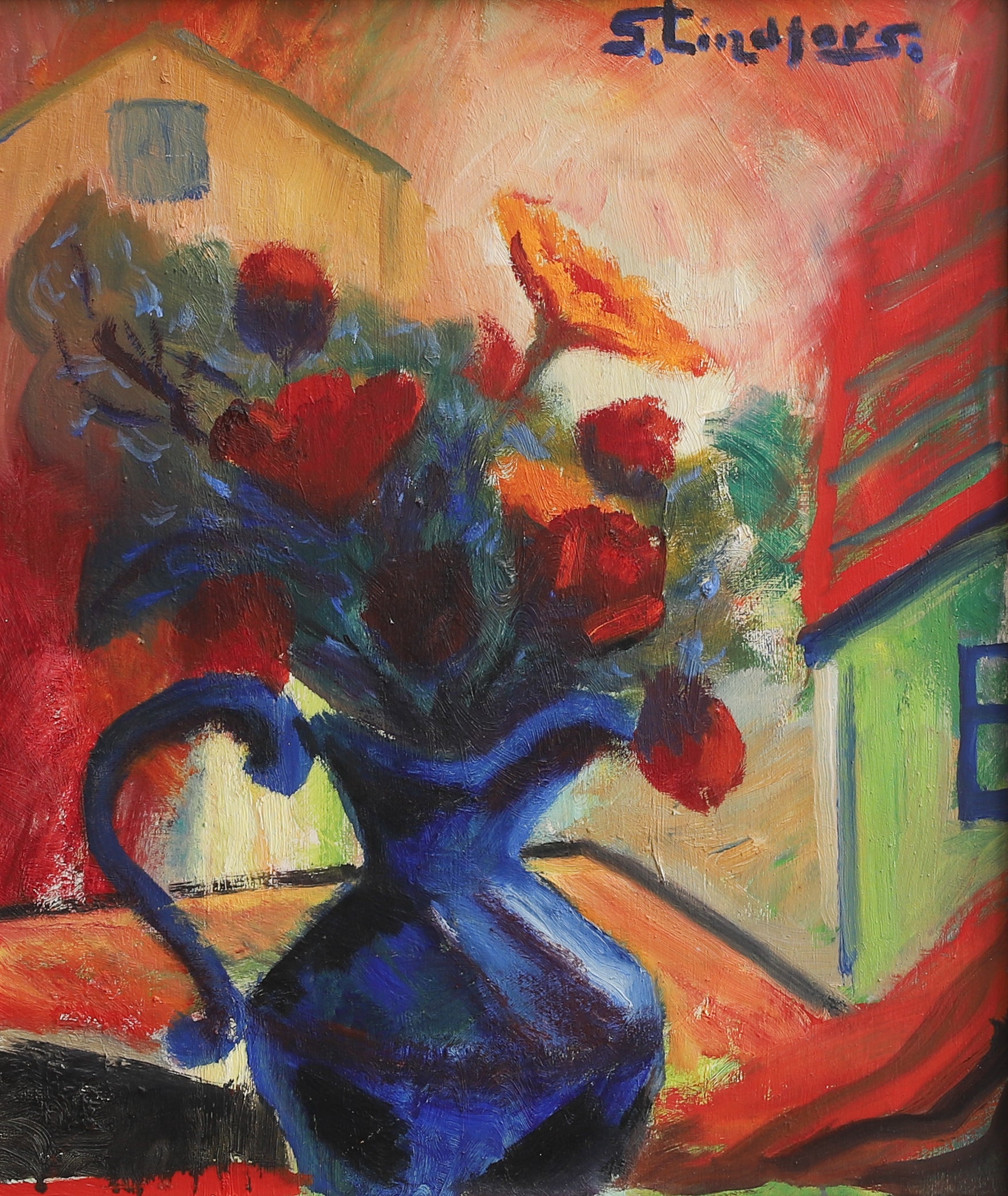 Vintage Mid Century Floral Still Life from Sweden