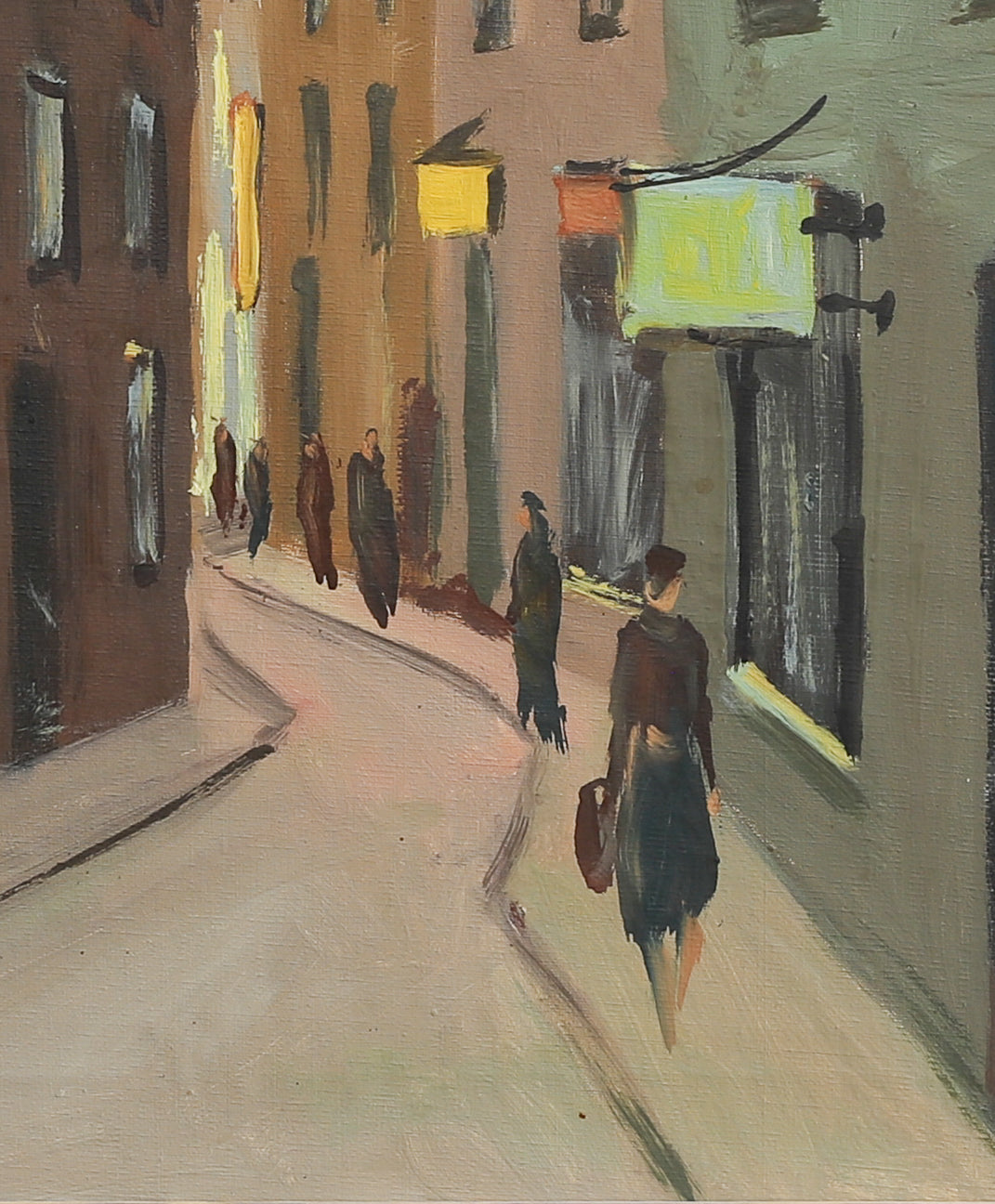 Mid Century Vintage Art Original Oil Painting from Sweden