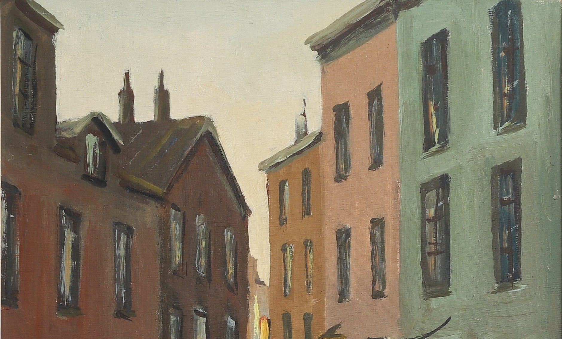 Mid Century Vintage Art Original Oil Painting from Sweden