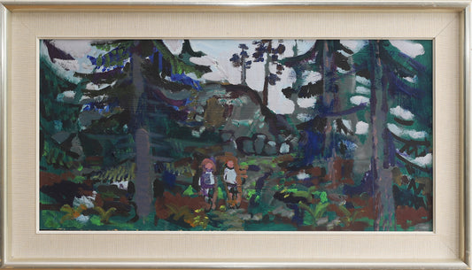 Vintage Mid Century Original Landscape Painting from Sweden