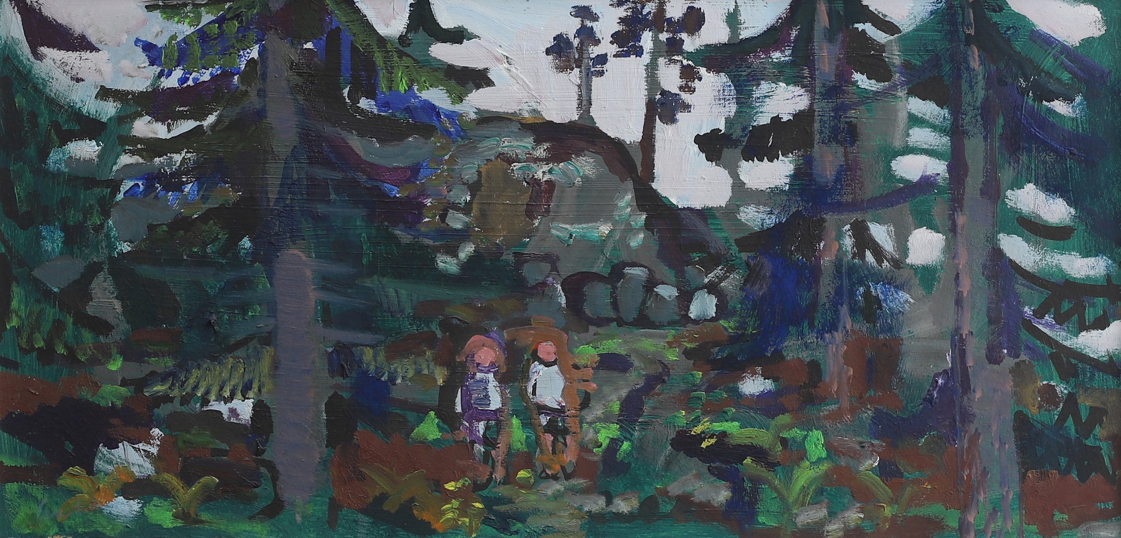 Vintage Mid Century Original Landscape Painting from Sweden