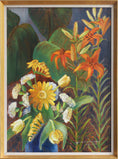 Load image into Gallery viewer, Vintage Mid Century Original Blooming Garden Oil Painting from Sweden