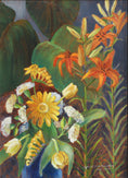 Load image into Gallery viewer, Vintage Mid Century Original Blooming Garden Oil Painting from Sweden