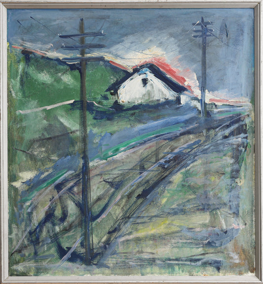 Vintage Original Mid Century Landscape Oil Painting from Sweden