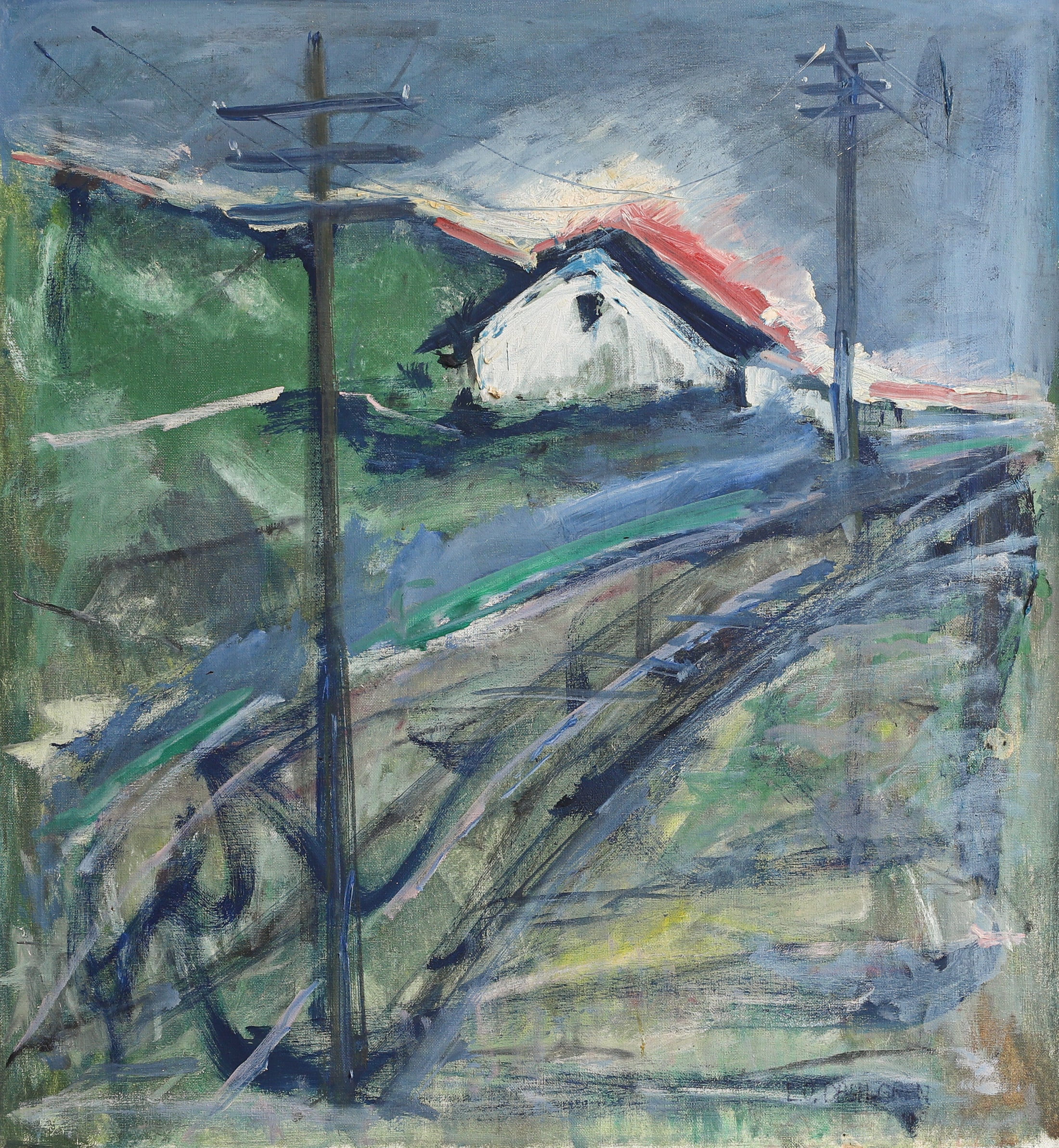 Vintage Original Mid Century Landscape Oil Painting from Sweden