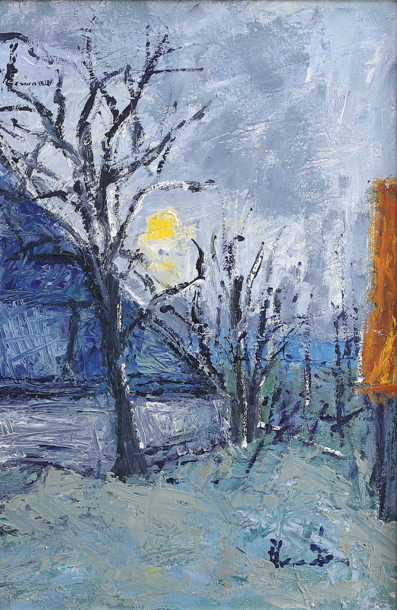 Mid Century Vintage Art Landscape Oil Painting from Sweden