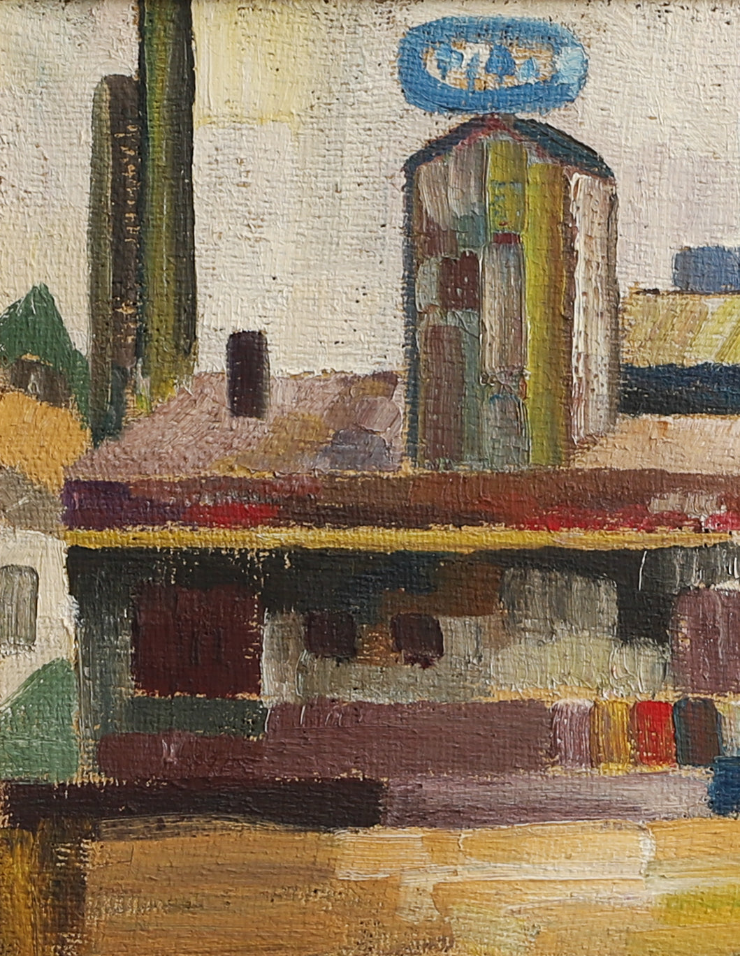 Vintage Mid Century Cityscape from Sweden 1957