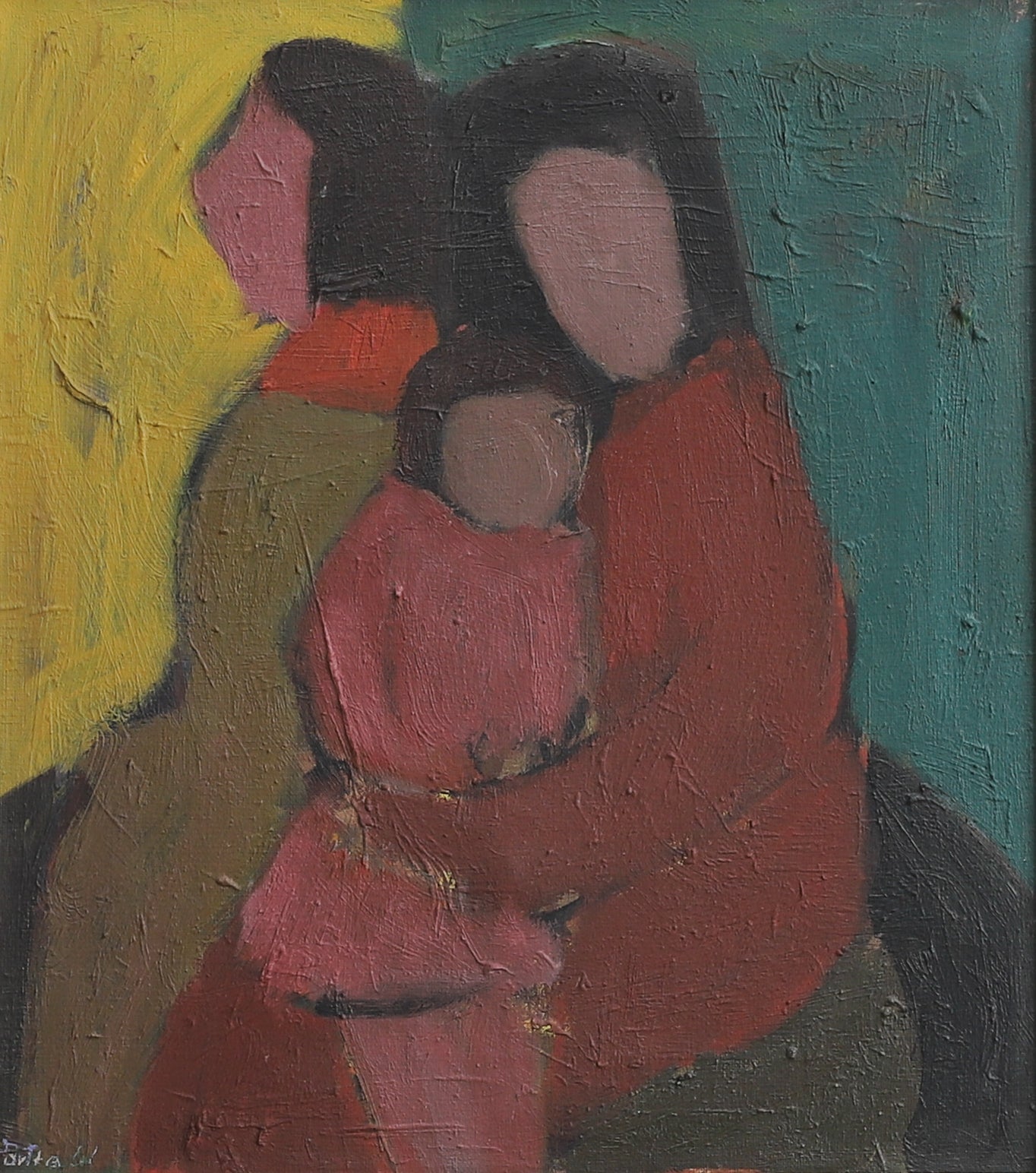 Vintage Art Room Original Oil Painting from Sweden