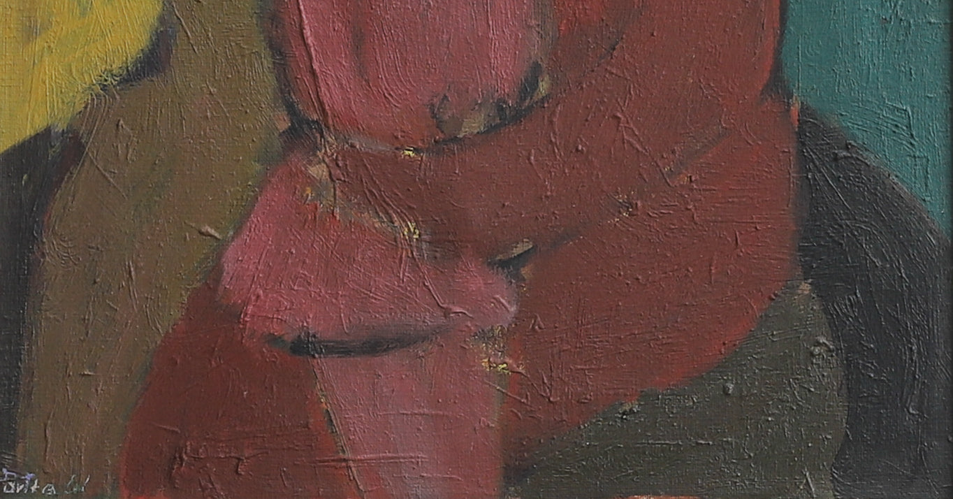 Vintage Art Room Original Oil Painting from Sweden