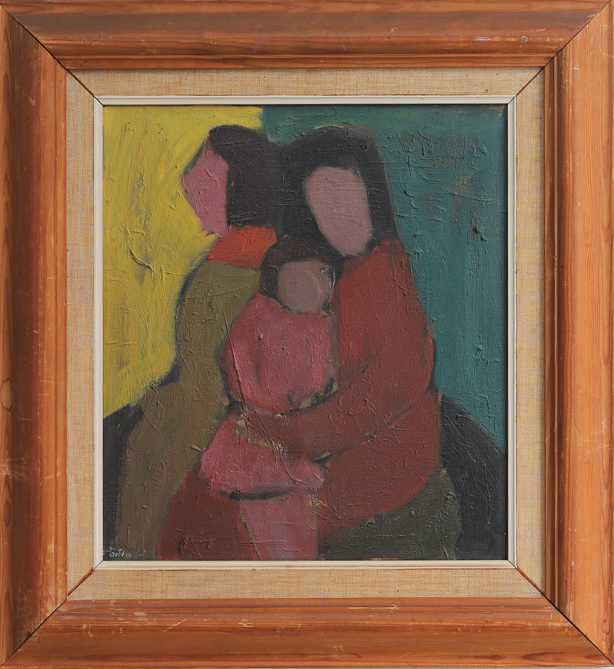 Vintage Art Room Original Oil Painting from Sweden