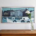 Load image into Gallery viewer, Stunning Original Mid Century Harbor Oil Painting from Sweden
