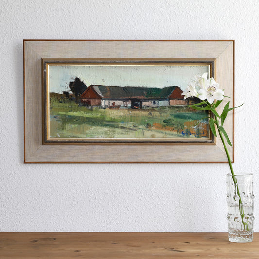 Vintage Art Room Sweden Original Farmhouse Oil Painting