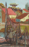 Load image into Gallery viewer, Mid Century Original Vintage Art Cityscape from Sweden