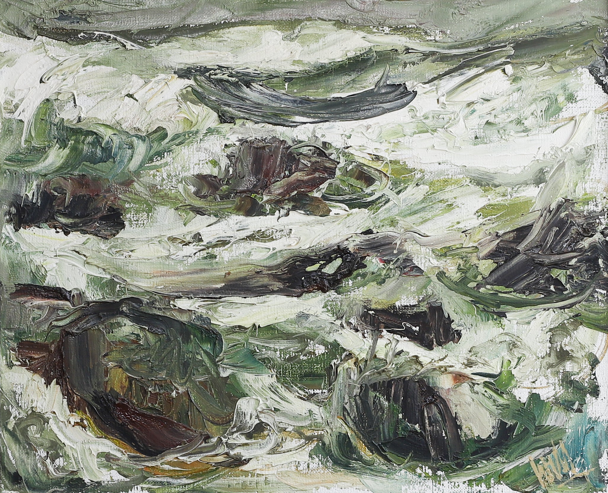 Mid Century Vintage Seascape from Sweden by O Wessbohn