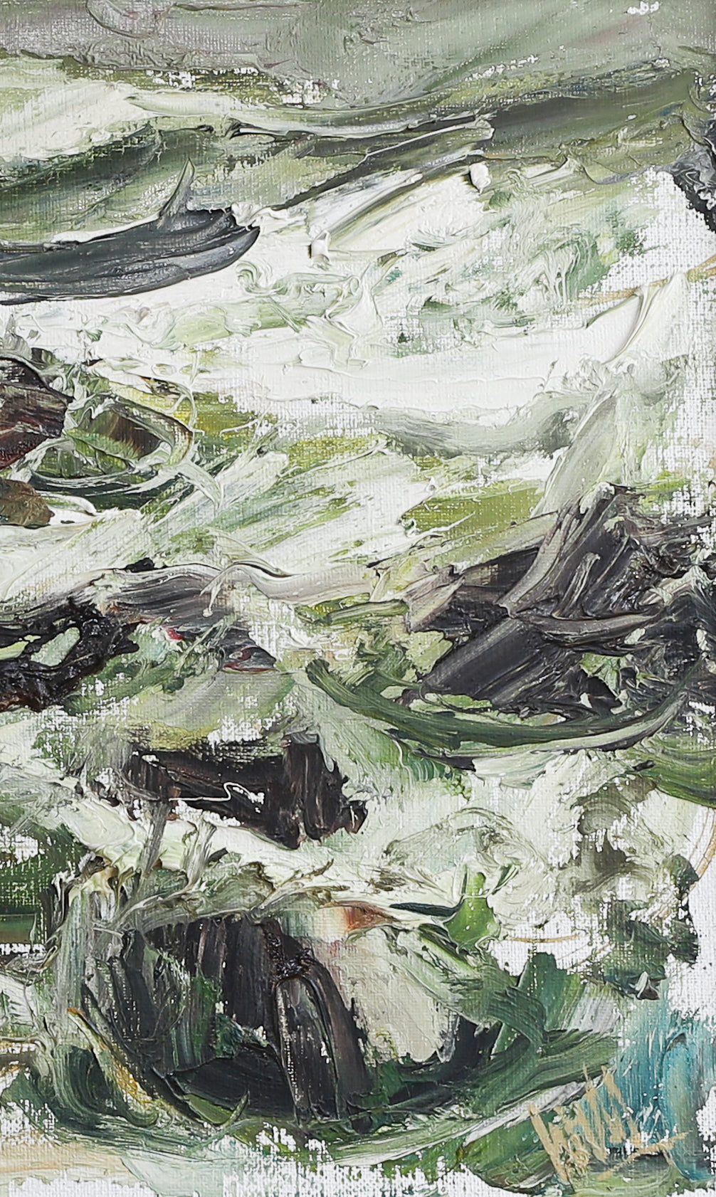 Mid Century Vintage Seascape from Sweden by O Wessbohn