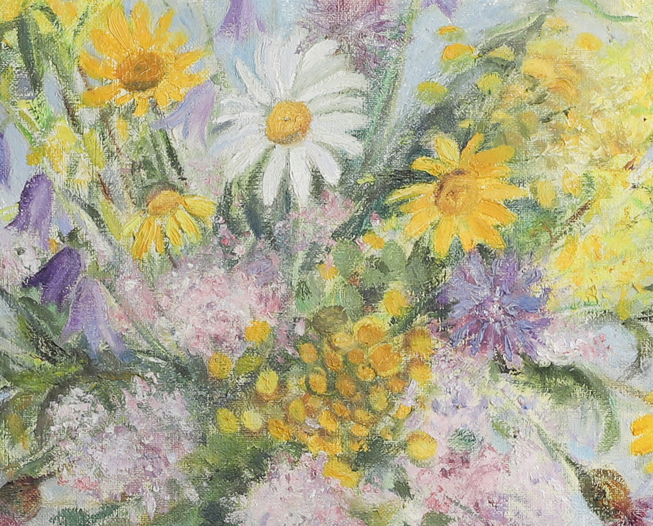 Original Vintage Fine Art Floral Oil Painting from Sweden