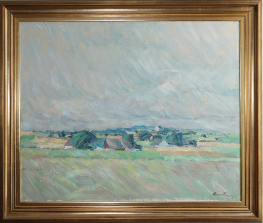Large Original Vintage Fine Art Landscape Oil Painting from Sweden