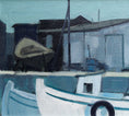 Load image into Gallery viewer, Stunning Original Mid Century Harbor Oil Painting from Sweden